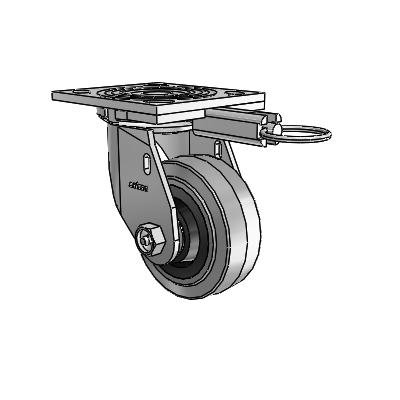 4 Series 1 1/2" Casters Top Plate Swivel Zinc with 4 x 1.5 Performa Rubber (Flat/Conductive) Wheel