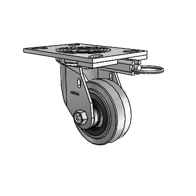 4 Series 1 1/2" Casters Top Plate Swivel Zinc with 4 x 1.5 Performa Rubber (Flat/Conductive) Wheel