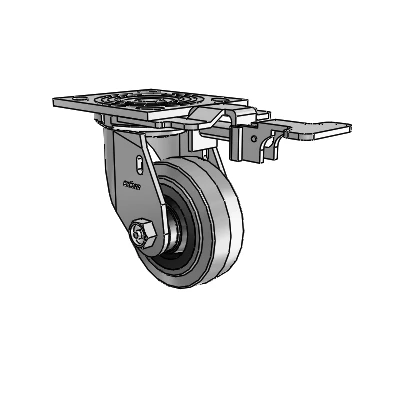 4 Series 1 1/2" Casters Top Plate Swivel Zinc with 4 x 1.5 Performa Rubber (Flat/Conductive) Wheel