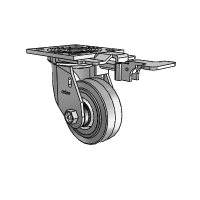 4 Series 1 1/2" Casters Top Plate Swivel Zinc with 4 x 1.5 Performa Rubber (Flat/Grey) Wheel