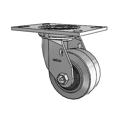 4 Series 2 Inch Wide Top Plate Swivel Caster Caster with 4 x 2 Performa Rubber (Flat/Conductive) Wheel