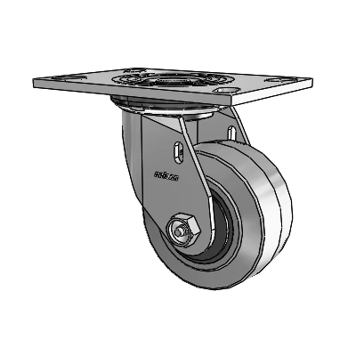 4 Series 2 Inch Wide Top Plate Swivel Caster Caster with 4 x 2 Performa Rubber (Flat/Conductive) Wheel