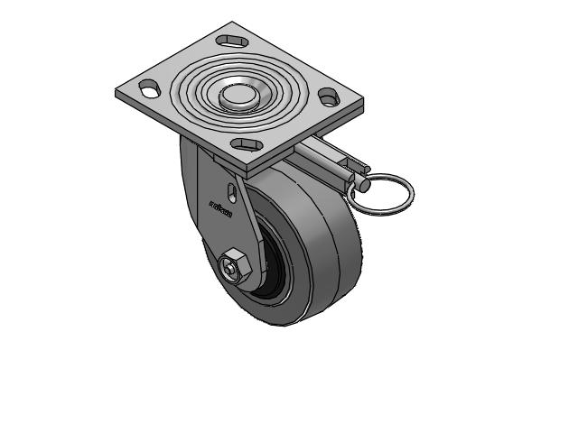 4 Series 2 Inch Wide Top Plate Swivel Caster Caster with 4 x 2 Performa Rubber (Flat/Conductive) Wheel