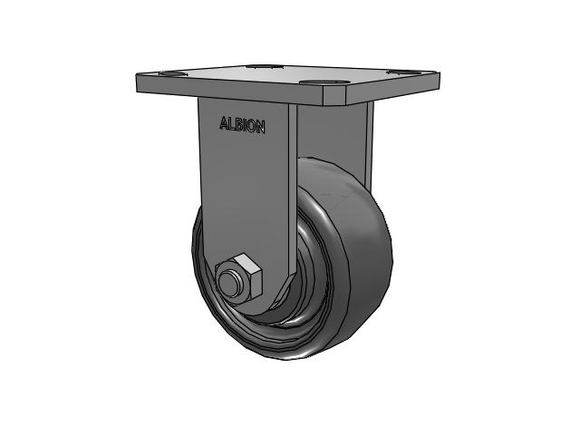 110 Series Kingpinless Top Plate Rigid Caster with 4 x 2 Grey Elastomer SE - Solid Elastomer Wheel