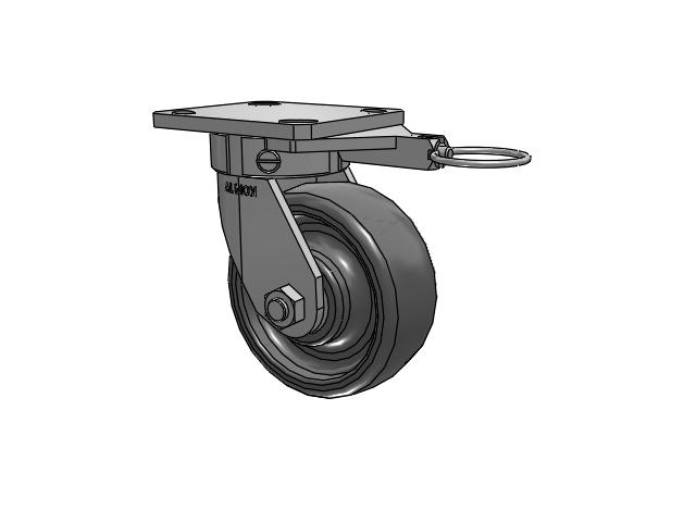 110 Series Kingpinless Top Plate Swivel Caster with 5 x 2 Grey Elastomer SE - Solid Elastomer Wheel