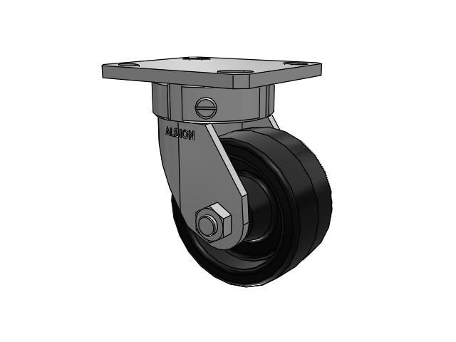 110 Series Kingpinless Top Plate Swivel Caster with 4 x 2 Black Phenolic Resin TM - Phenolic Wheel