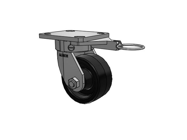 110 Series Kingpinless Top Plate Swivel Caster with 4 x 2 Black Phenolic Resin TM - Phenolic Wheel
