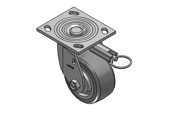 4 Series 2 Inch Wide Top Plate Swivel Caster Caster with 4 x 2 Trans-forma HD (Flat) Wheel