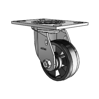 4 Series 1 1/2" Casters Top Plate Swivel Zinc with 4 x 1.5 Maxim Wheel