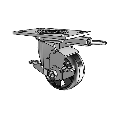 4 Series 2 Inch Wide Top Plate Swivel Caster Caster with 4 x 2 Maxim Wheel and Top Lock Brake