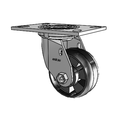 4 Series 2 Inch Wide Top Plate Swivel Caster Caster with 4 x 2 Maxim Wheel