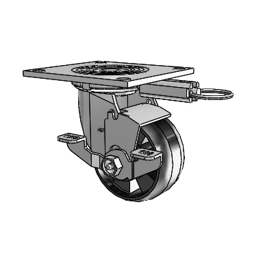 4 Series 2 Inch Wide Top Plate Swivel Caster Caster with 4 x 2 Maxim Wheel and Top Lock Brake
