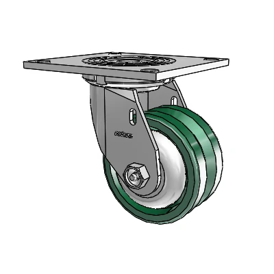 4 Series 2 Inch Wide Top Plate Swivel Caster Caster with 4 x 2 V-Groove Wheel
