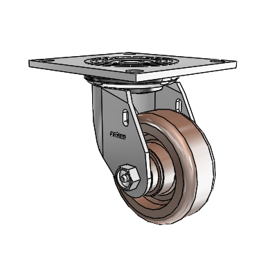 4 Series 1 1/2" Casters Top Plate Swivel Zinc with 4 x 1.5 Thermo Wheel
