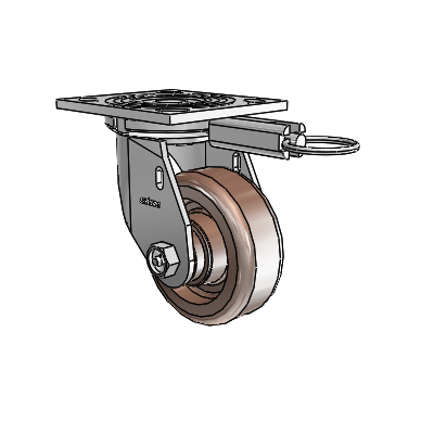 4 Series 1 1/2" Casters Top Plate Swivel Zinc with 4 x 1.5 Thermo Wheel