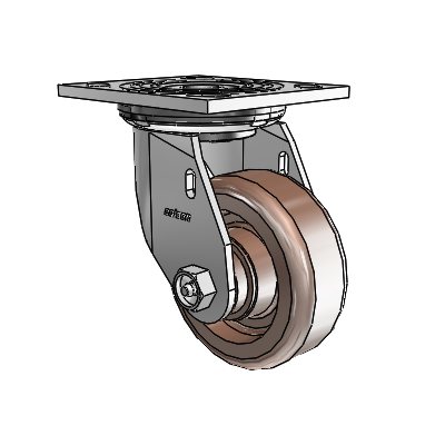 4 Series 1 1/2" Casters Top Plate Swivel Zinc with 4 x 1.5 Thermo Wheel