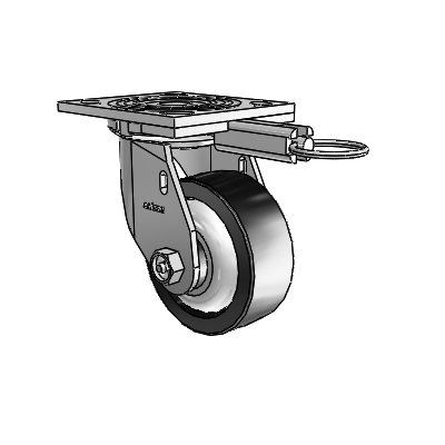4 Series 1 1/2" Casters Top Plate Swivel Zinc with 4 x 1.5 Polyolefin Wheel