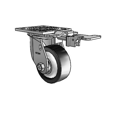 4 Series 1 1/2" Casters Top Plate Swivel Zinc with 4 x 1.5 Polyolefin Wheel