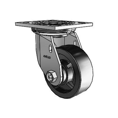 4 Series 1 1/2" Casters Top Plate Swivel Zinc with 4 x 1.5 Polyolefin Wheel