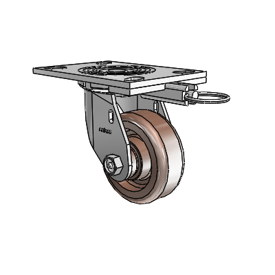4 Series 1 1/2" Casters Top Plate Swivel Zinc with 4 x 1.5 Thermo Wheel
