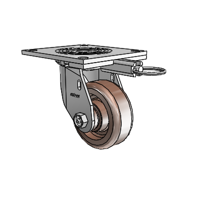 4 Series 1 1/2" Casters Top Plate Swivel Zinc with 4 x 1.5 Thermo Wheel