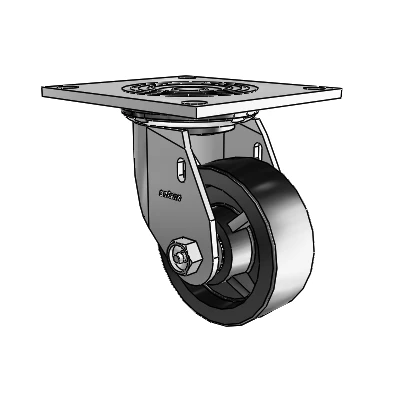 4 Series 1 1/2" Casters Top Plate Swivel Zinc with 4 x 1.5 Polyolefin Wheel