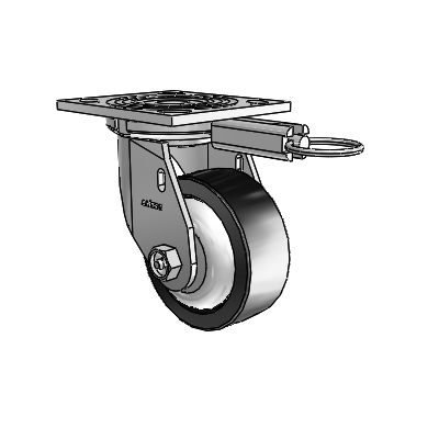 4 Series 1 1/2" Casters Top Plate Swivel Zinc with 4 x 1.5 Polyolefin Wheel