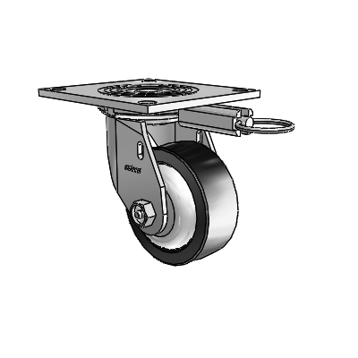 4 Series 1 1/2" Casters Top Plate Swivel Zinc with 4 x 1.5 Polyolefin Wheel