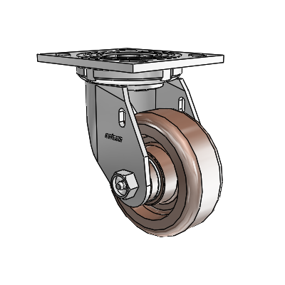 4 Series 1 1/2" Casters Top Plate Swivel Zinc with 4 x 1.5 Thermo Wheel