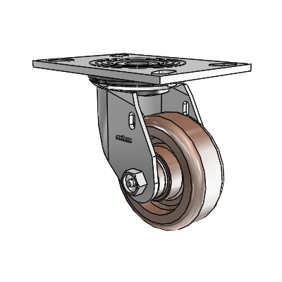 4 Series 1 1/2" Casters Top Plate Swivel Zinc with 4 x 1.5 Thermo Wheel