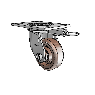 4 Series 1 1/2" Casters Top Plate Swivel Zinc with 4 x 1.5 Thermo Wheel