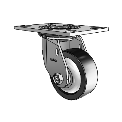 4 Series 1 1/2" Casters Top Plate Swivel Zinc with 4 x 1.5 Polyolefin Wheel