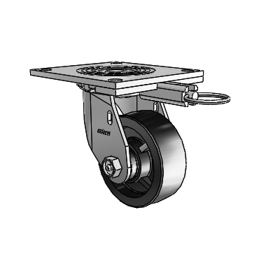 4 Series 1 1/2" Casters Top Plate Swivel Zinc with 4 x 1.5 Polyolefin Wheel