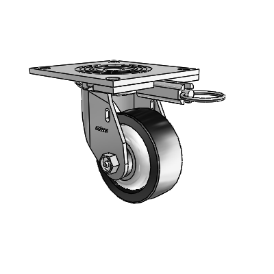 4 Series 1 1/2" Casters Top Plate Swivel Zinc with 4 x 1.5 Polyolefin Wheel