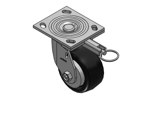 4 Series 2 Inch Wide Top Plate Swivel Caster Caster with 4 x 2 Endura Solid Elastomer Wheel