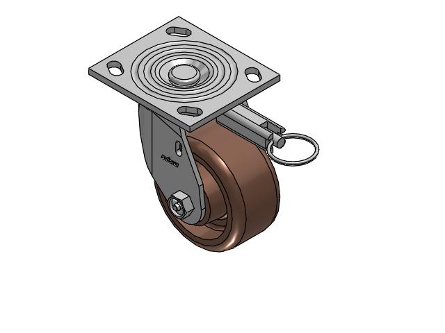 4 Series 2 Inch Wide Top Plate Swivel Caster Caster with 4 x 2 Thermo Wheel