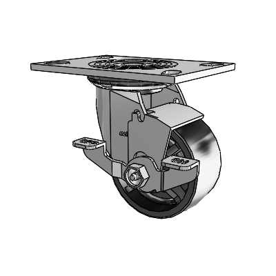 4 Series 2 Inch Wide Top Plate Swivel Caster Caster with 4 x 2 Polyolefin Wheel and Top Lock Brake