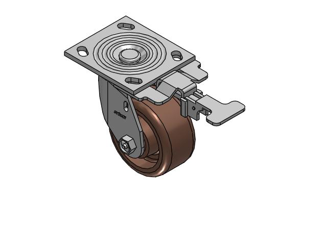 4 Series 2 Inch Wide Top Plate Swivel Caster Caster with 4 x 2 Thermo Wheel