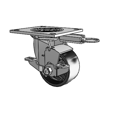 4 Series 2 Inch Wide Top Plate Swivel Caster Caster with 4 x 2 Polyolefin Wheel and Top Lock Brake