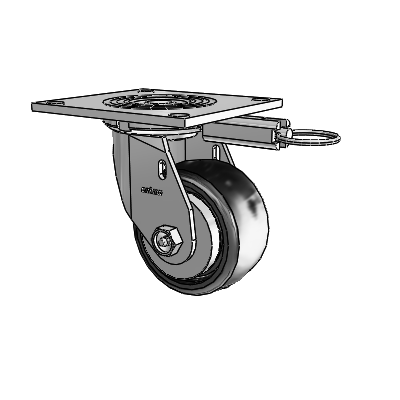 4 Series 2 Inch Wide Top Plate Swivel Caster Caster with 4 x 2 Endura Solid Elastomer Wheel