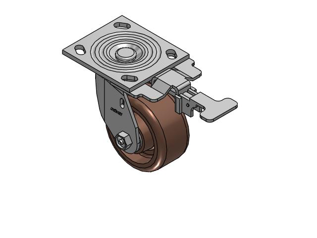 4 Series 2 Inch Wide Top Plate Swivel Caster Caster with 4 x 2 Thermo Wheel