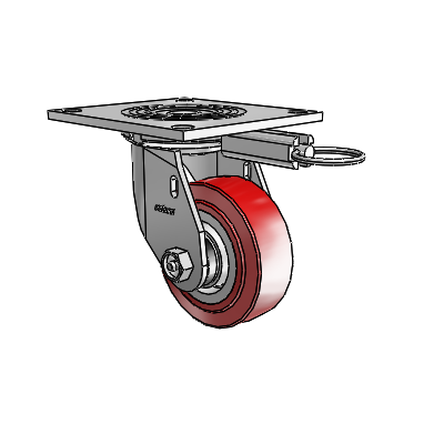 4 Series 1 1/2" Casters Top Plate Swivel Zinc with 4 x 1.5 Polyurethane HI-TECH Wheel