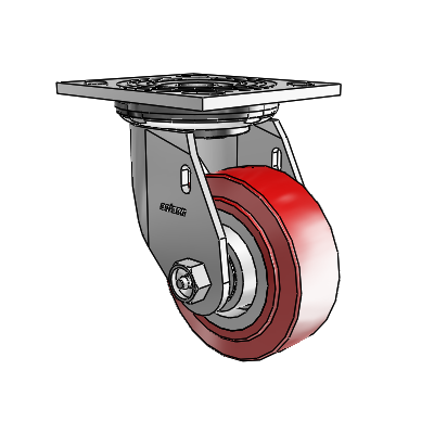 4 Series 1 1/2" Casters Top Plate Swivel Zinc with 4 x 1.5 Polyurethane HI-TECH Wheel