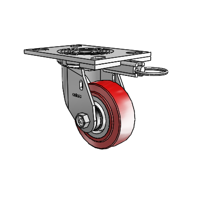 4 Series 1 1/2" Casters Top Plate Swivel Zinc with 4 x 1.5 Polyurethane HI-TECH Wheel