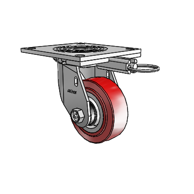 4 Series 1 1/2" Casters Top Plate Swivel Zinc with 4 x 1.5 Polyurethane HI-TECH Wheel