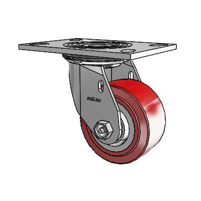 4 Series 2 Inch Wide Top Plate Swivel Caster Caster with 4 x 2 Polyurethane HI-TECH Wheel