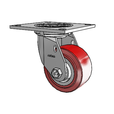 4 Series 2 Inch Wide Top Plate Swivel Caster Caster with 4 x 2 Polyurethane HI-TECH Wheel