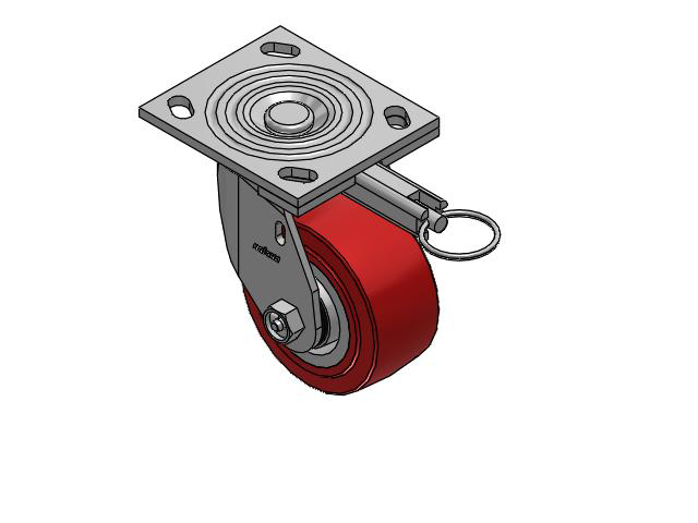 4 Series 2 Inch Wide Top Plate Swivel Caster Caster with 4 x 2 Polyurethane HI-TECH Wheel