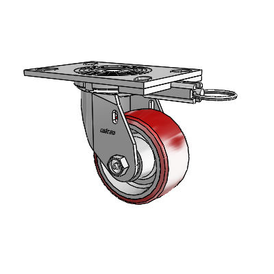 4 Series 2 Inch Wide Top Plate Swivel Caster Caster with 4 x 2 Moldon Polyurethane (Aluminum Core) Wheel