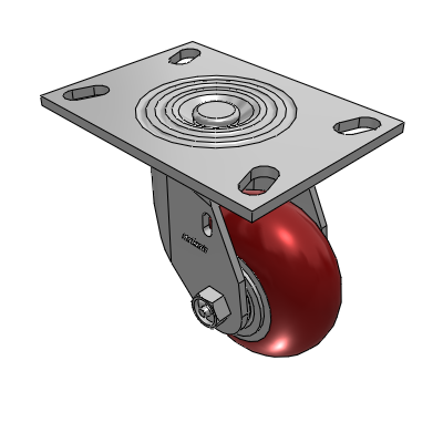 4 Series 2 Inch Wide Top Plate Swivel Caster Caster with 4 x 2 CG Max Maroon Wheel